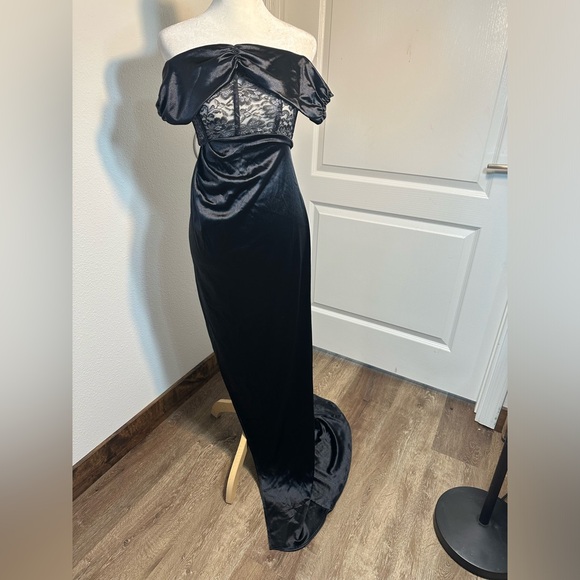 Floral Glitter Corset Dress in Black prom or evening corset sexy dress - Picture 5 of 17